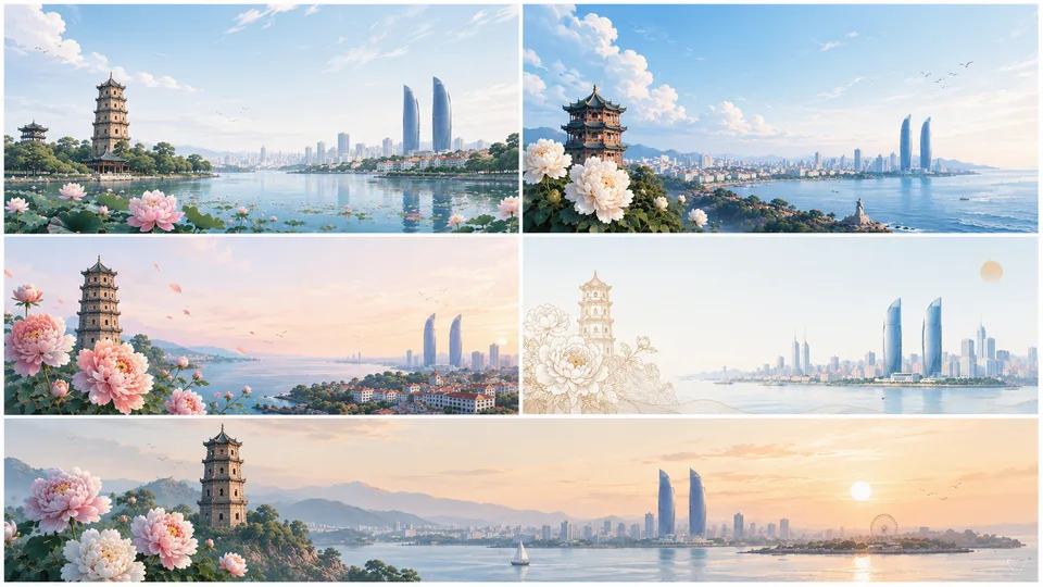 厦门城市插画